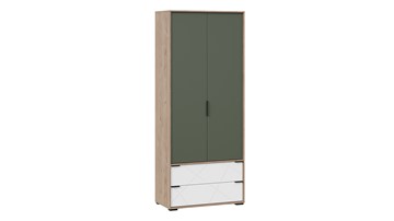 Шкаф для одежды Лео ТД-410.07.22 (Гикори джексон/Белый матовый/Дымчатый зеленый) в Астрахани