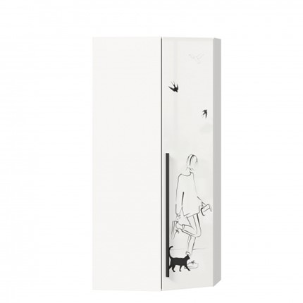 Шкаф угловой Джоли 45 ЛД 535.030, Серый шелк в Астрахани - изображение