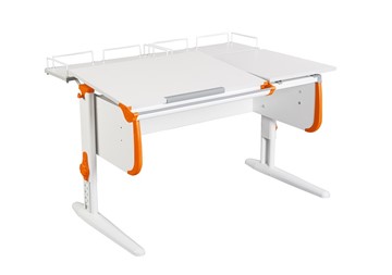 Растущий стол 1/75-40 (СУТ.25) + Polka_z 1/600 (2шт) белый/серый/Оранжевый в Астрахани