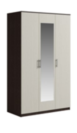 Шкаф 3 двери Светлана, с зеркалом, венге/дуб молочный в Астрахани - изображение