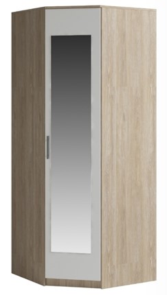 Угловой шкаф Светлана, с зеркалом, белый/дуб сонома в Астрахани - изображение