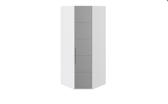 Шкаф угловой Наоми с зеркальной правой дверью, цвет Белый глянец СМ-208.07.07 R в Астрахани - изображение