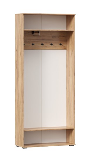 Шкаф двухстворчатый Фиджи с декоративными накладками 659.310, Дуб Золотой/Белый в Астрахани - изображение 2