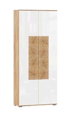 Шкаф двухстворчатый Фиджи с декоративными накладками 659.310, Дуб Золотой/Белый в Астрахани - изображение