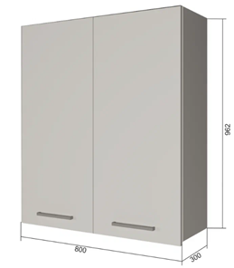 Навесной кухонный шкаф В9 80, МДФ Софт бирюза/Антрацит в Астрахани