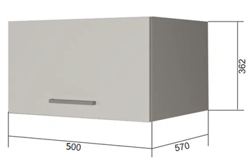 Навесной кухонный шкаф ВГ50Г, Белое гладкое Ламарти/Антрацит в Астрахани