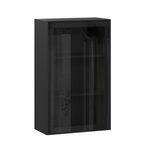 Шкаф на кухню высокий со стеклом 600 Индиго ЛД 298.450.000.170, Чёрный/Чёрный в Астрахани