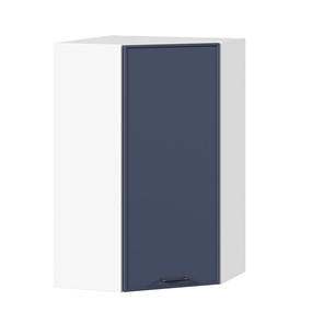 Шкаф угловой настенный высокий Индиго ЛД 298.620.000.117, Белый/Тёмно-синий в Астрахани