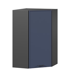 Угловой настенный шкаф высокий Индиго ЛД 298.620.000.159, Чёрный/Тёмно-синий в Астрахани