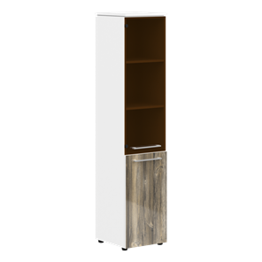 Шкаф колонка комбинированная MORRIS  Дуб Базель/ Белый MHC  42.2 (429х423х1956) в Астрахани