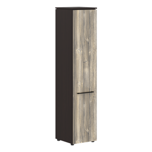 Шкаф колонка с глухой дверью MORRIS  Дуб Базель/Венге Магия MHC 42.1 (429х423х1956) в Астрахани