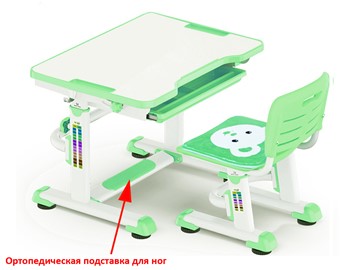 Парта растущая и стул Mealux BD-08 Teddy, green, зеленая в Астрахани