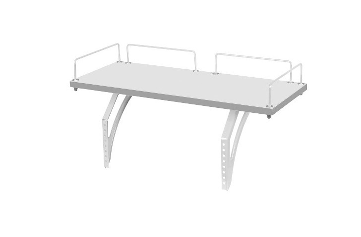 Растущий стол 1/75-40 (СУТ.25) + Polka_z 1/600 (2 шт.) + Polka_b 1/550 белый/белый/Серый в Астрахани - изображение 2