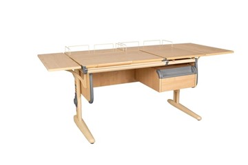 Детский стол-трансформер 1/75-40 (СУТ.25) + Polka_z 1/600 (2 шт.) + Polka_b 1/550 (2 шт.)  + Tumba 1 бежевый/бежевый/серый в Астрахани