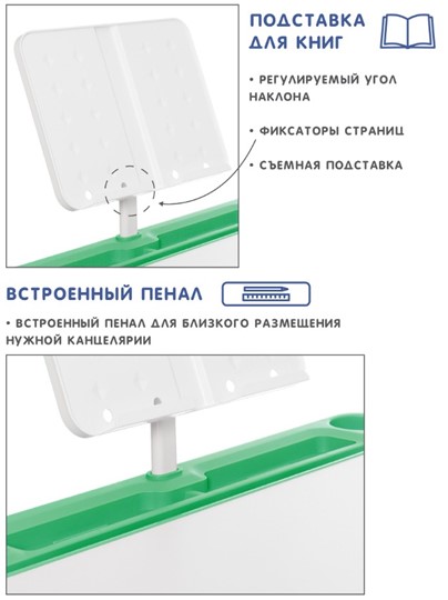 Растущая парта и растущий стул SET HOLTO-17А, зеленый в Астрахани - изображение 6
