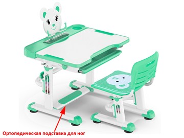 Растущий стол и стул Mealux EVO BD-04 Teddy New XL, green, зеленая в Астрахани